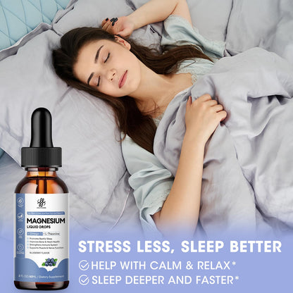 (2 Pack) Magnesium Glycinate Liquid Drops with Omega-3, L-Theanine, D3, B6, B12 – Calm & Sleep