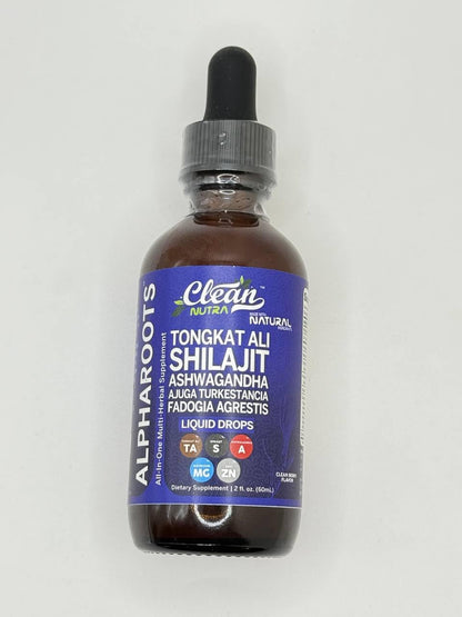 Tongkat Ali Liquid Drops with Shilajit, Ashwagandha, Turkesterone, Fadogia Agrestis, Magnesium, Irish Sea Moss and Zinc | Clean Nutra