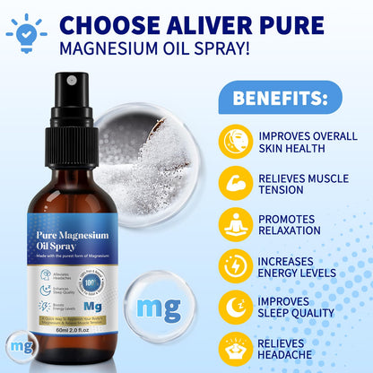 Pure Topical Magnesium Oil Spray – 60 ml | Fast Absorption, Energy & Muscle Support