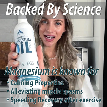 Magnesium Oil Spray for Feet & Legs - Made in USA | Ionic Magnesium Chloride 3oz