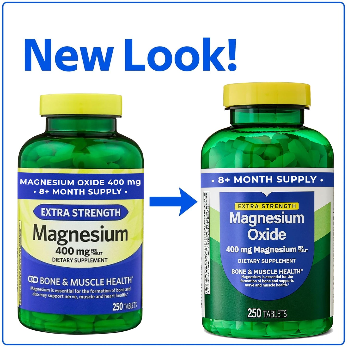 Magnesium Oxide 400mg – 250 Count | Bone, Muscle & Heart Health