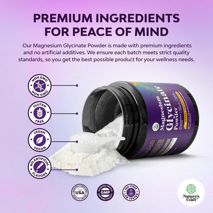 High Absorption Magnesium Glycinate Powder – Vegan, Non-GMO, Gluten Free (Honey Lemon) 40 Servings