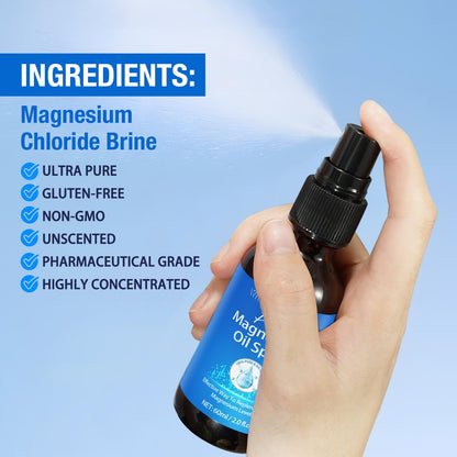 Magnesium Spray – Pure Magnesium Oil for Feet | Glass Bottle | 2-Pack