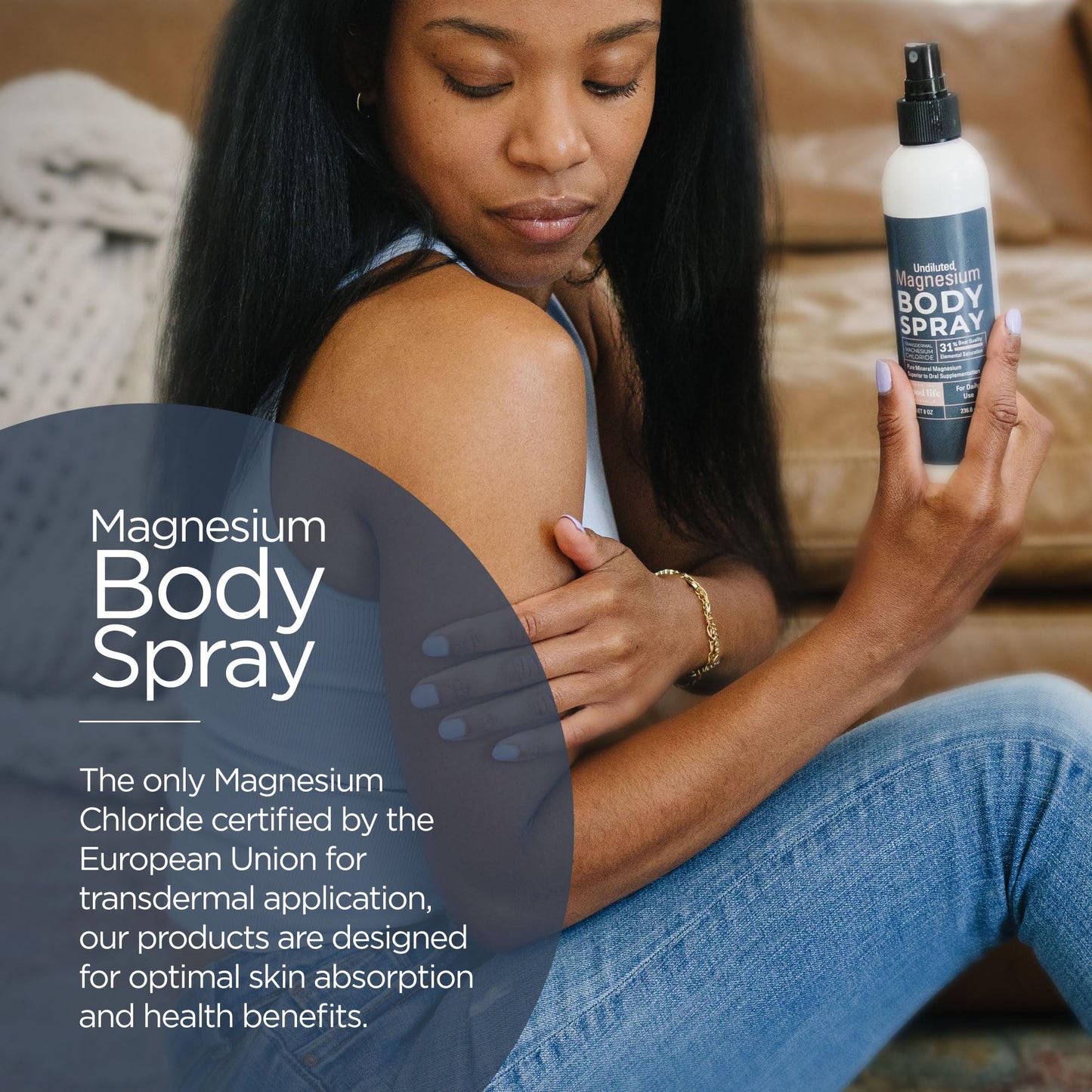 Magnesium Chloride Spray 8 oz – Additive-Free, Transdermal Magnesium for Feet & Body