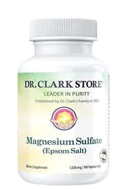Magnesium Sulfate (Epsom Salt) – Vegetarian, 1030 mg, 100 Capsules | Dr Clark Store