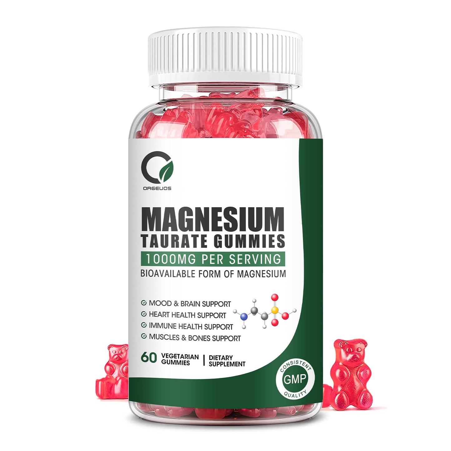 Magnesium Taurate Gummies – Three Forms for Heart Health, Muscle Function & Mood (Vegetarian, Non-GMO)