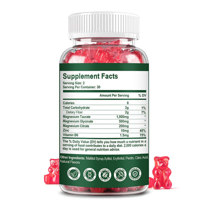 Magnesium Taurate Gummies – Three Forms for Heart Health, Muscle Function & Mood (Vegetarian, Non-GMO)