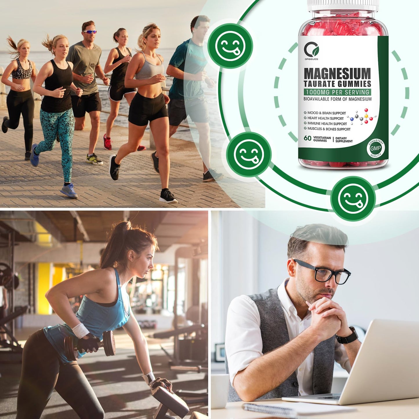 Magnesium Taurate Gummies – Three Forms for Heart Health, Muscle Function & Mood (Vegetarian, Non-GMO)
