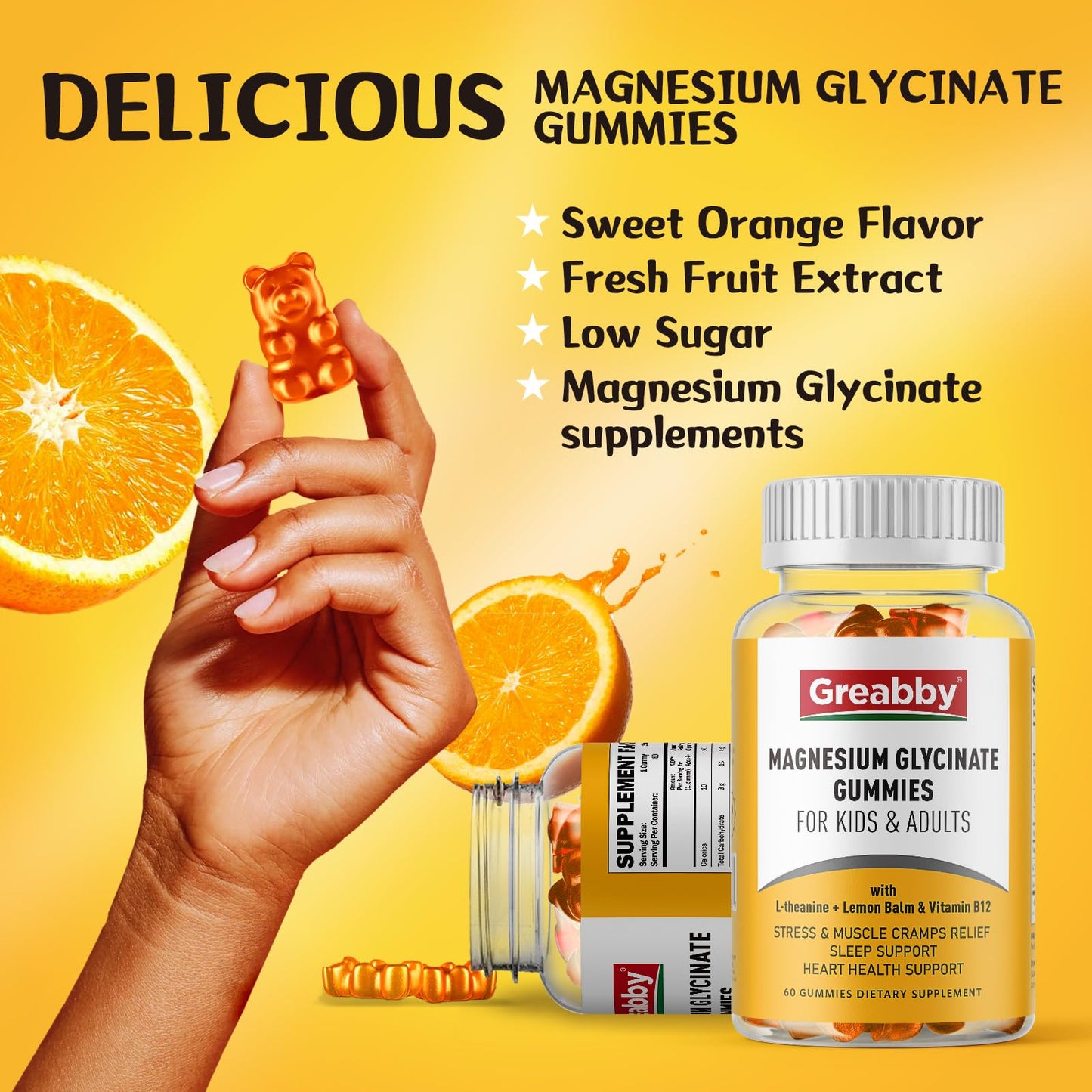 Magnesium Glycinate Gummies 300mg – 60 Count for Sleep, Muscle & Relaxation | Kids & Adults