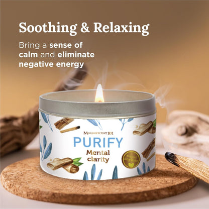 Magnificent 101 Sage Aromatherapy Candle – 6 oz Soy Wax, Palo Santo, Lavender & Sandalwood