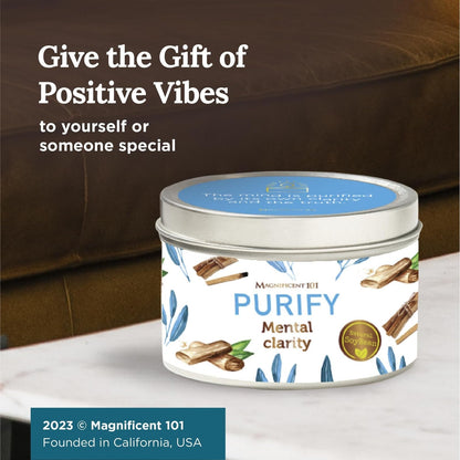 Magnificent 101 Sage Aromatherapy Candle – 6 oz Soy Wax, Palo Santo, Lavender & Sandalwood