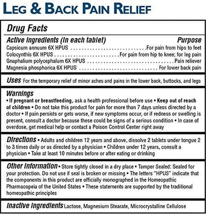 MagniLife Leg & Back Pain Relief — Fast-Acting, Natural Relief (125 Quick-Dissolve Tablets)