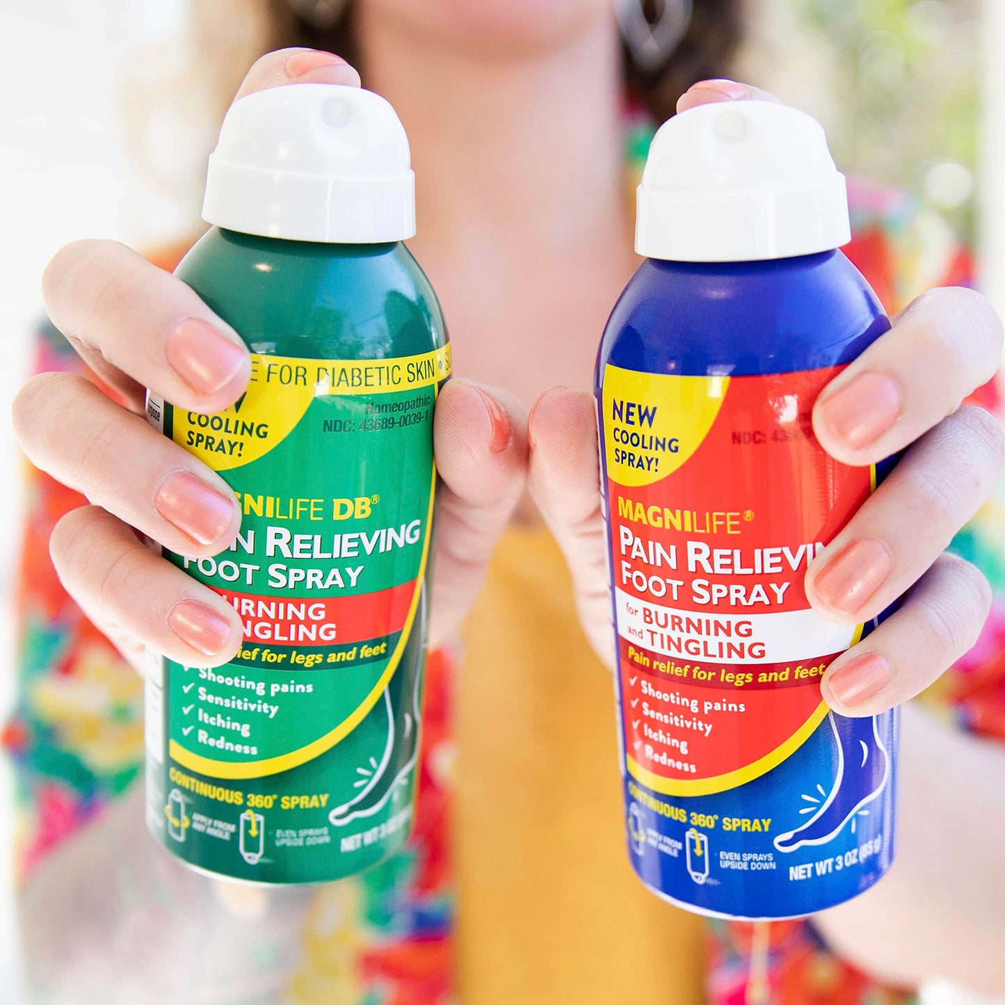 MagniLife Pain Relief Foot Spray - 3 oz | Cooling, Non-Alcohol Formula for Dry, Cracked Heels