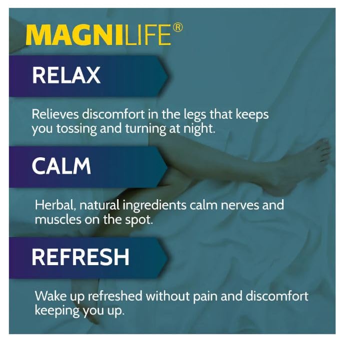 MagniLife Relaxing Leg Cream PM – Restless Legs Relief with Lavender & Magnesium (2 Pack, 4oz Jars)