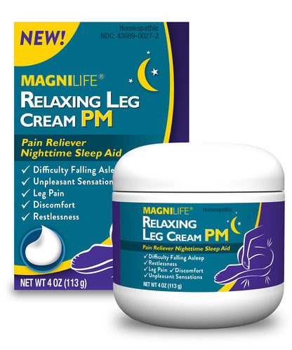 MagniLife Relaxing Leg Cream PM — Restless Legs Relief with Lavender & Magnesium (4oz)