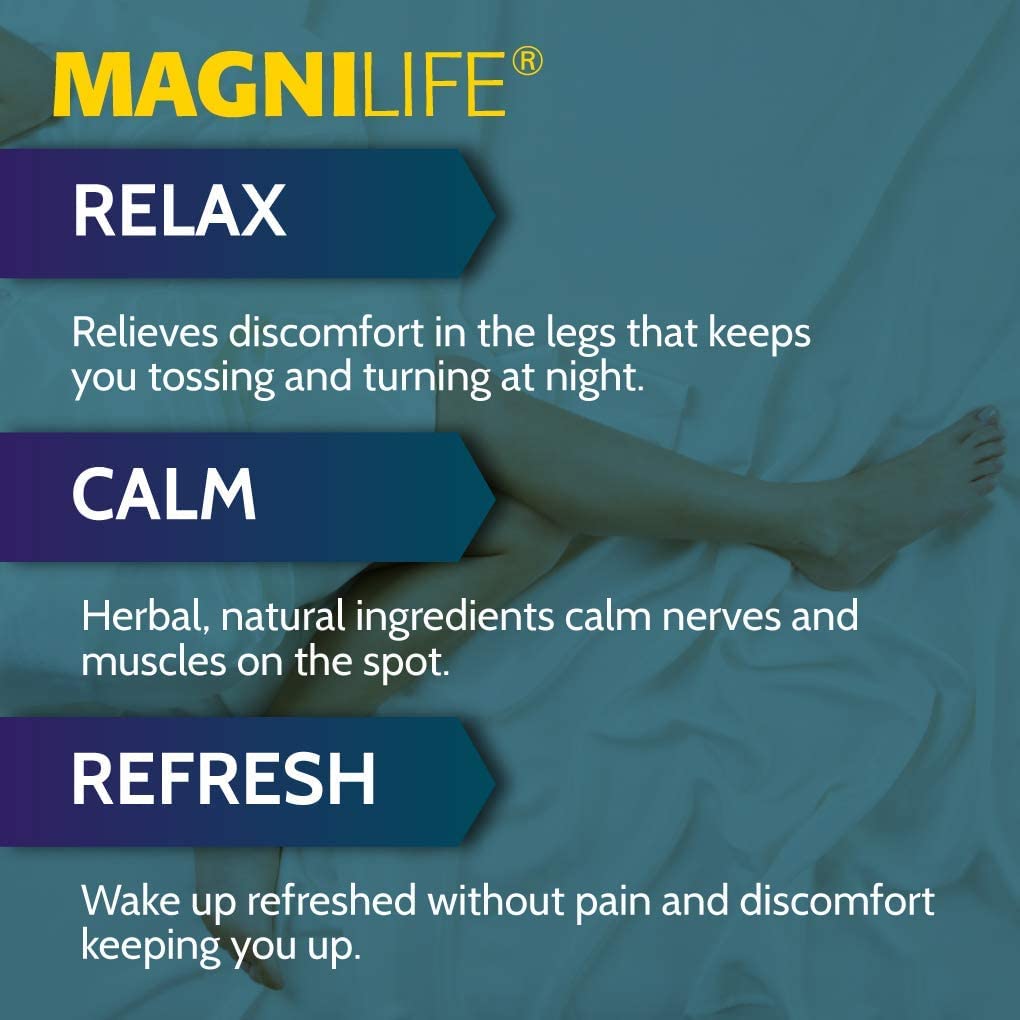 MagniLife Relaxing Leg Cream PM — Restless Legs Relief with Lavender & Magnesium (4oz)