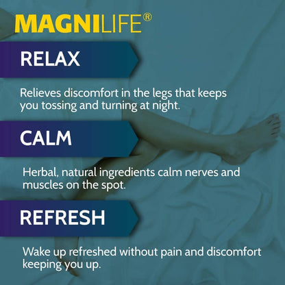 MagniLife Relaxing Leg Cream PM — Restless Legs Relief with Lavender & Magnesium (4oz)