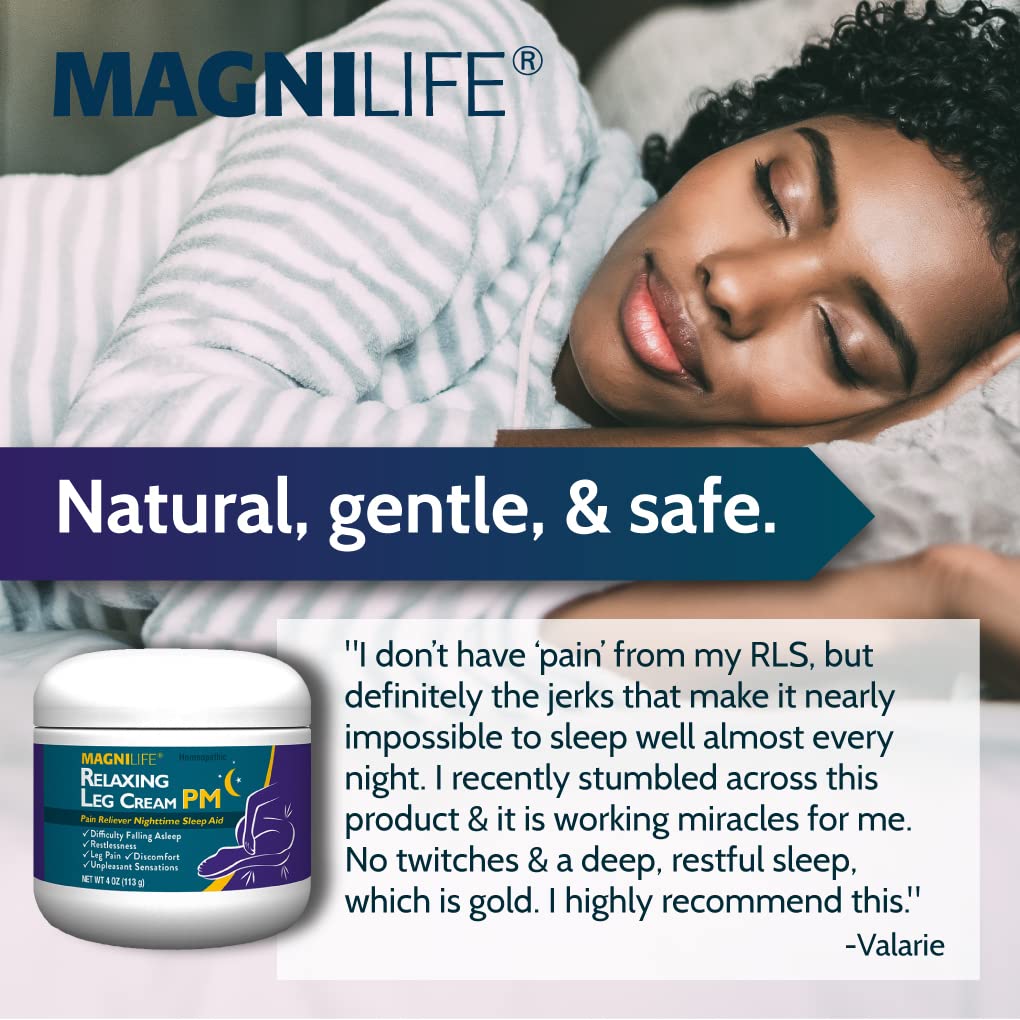 MagniLife Relaxing Leg Cream PM — Restless Legs Relief with Lavender & Magnesium (4oz)