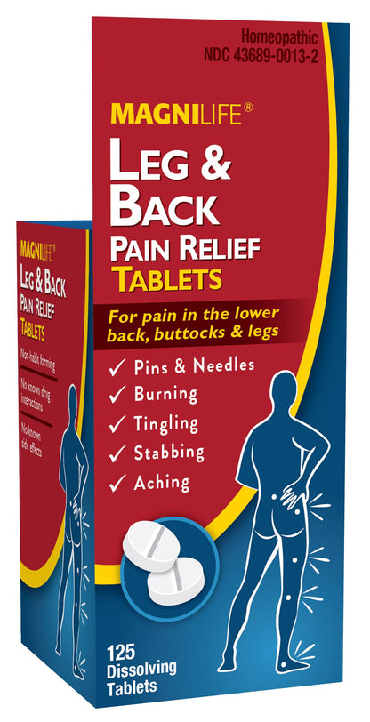 MagniLife Leg & Back Pain Relief — Fast-Acting, Natural Relief (125 Quick-Dissolve Tablets)