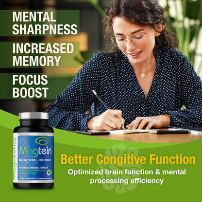 Magtein Magnesium L-Threonate Supplement – Memory, Focus & Sleep Support | 60 Veg Capsules