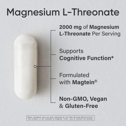 Magtein Magnesium L-Threonate Capsules for Memory, Focus & Cognition | Sports Research