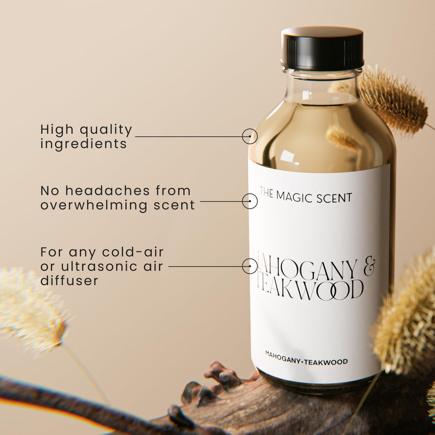 Mahogany & Teakwood Diffuser Oil – Luxury Hotel Scents for Home (16.9 oz / 500 mL)