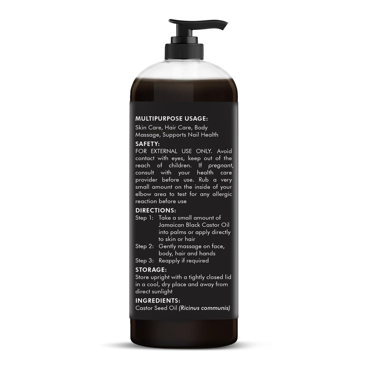 MAJESTIC PURE Jamaican Black Castor Oil – 16 oz, Non-GMO, Hair Care & Nourishing