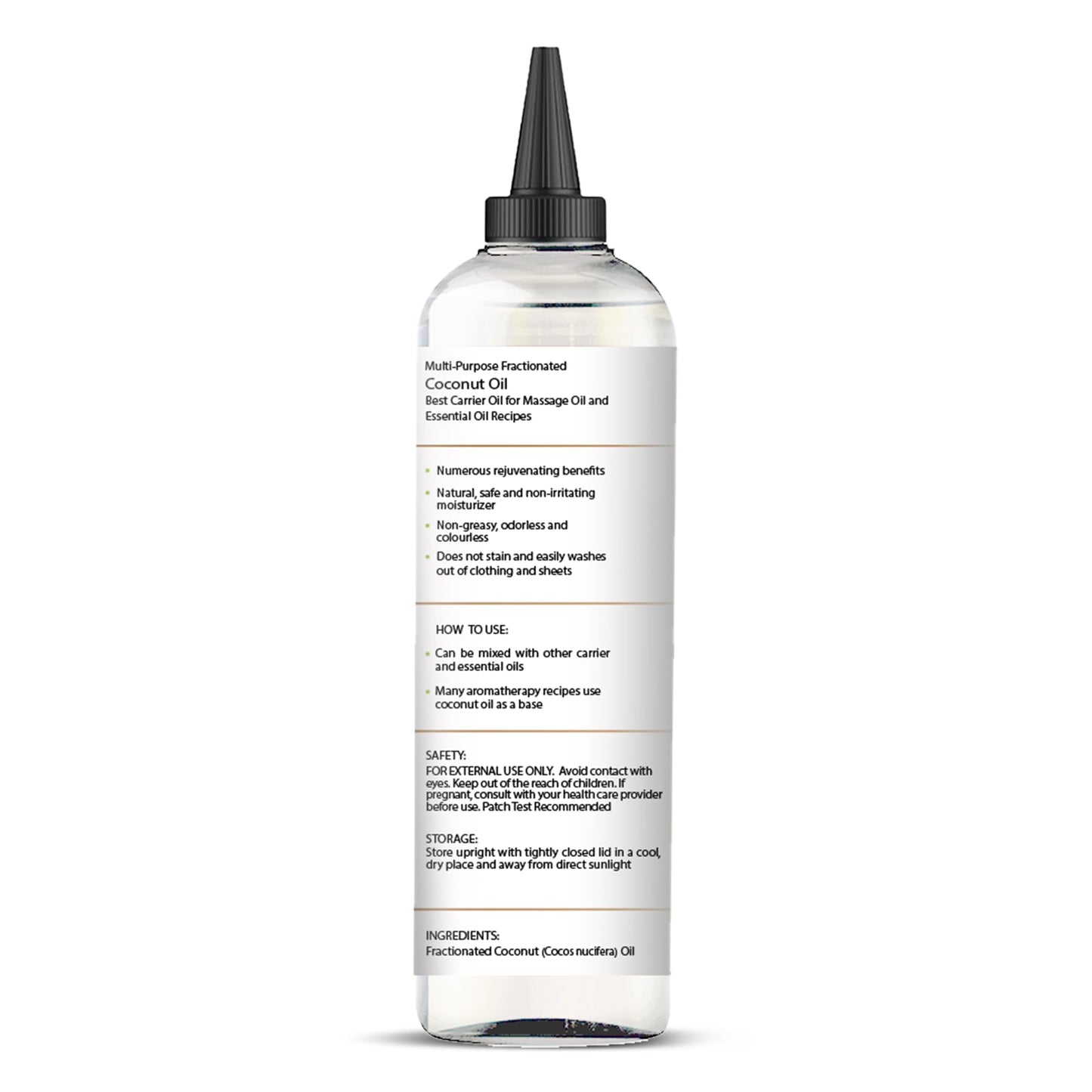 Majestic Pure Fractionated Coconut Oil – 6.8 fl oz Carrier Oil for Diluting Essential Oils & Massage