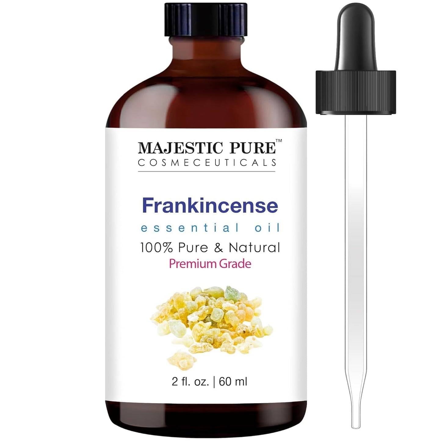 Majestic Pure Frankincense Essential Oil - 100% Pure & Natural, 2 Fl Oz, Glass Dropper