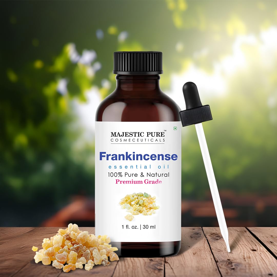 Majestic Pure Frankincense Essential Oil – 100% Pure, Glass Dropper, 1 oz