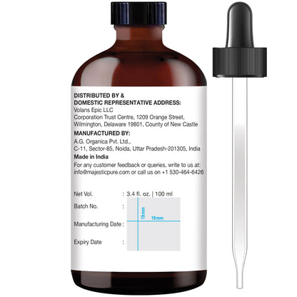 Majestic Pure Lemongrass Essential Oil - 100% Pure & Natural, 3.4 Fl Oz, Dropper Bottle