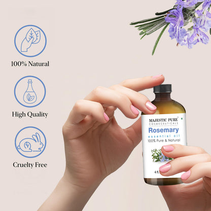 Majestic Pure Rosemary Essential Oil – 100% Pure & Premium, 4 fl oz