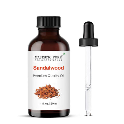 Majestic Pure Sandalwood Essential Oil with Glass Dropper - 100% Pure & Natural, 1 Fl Oz