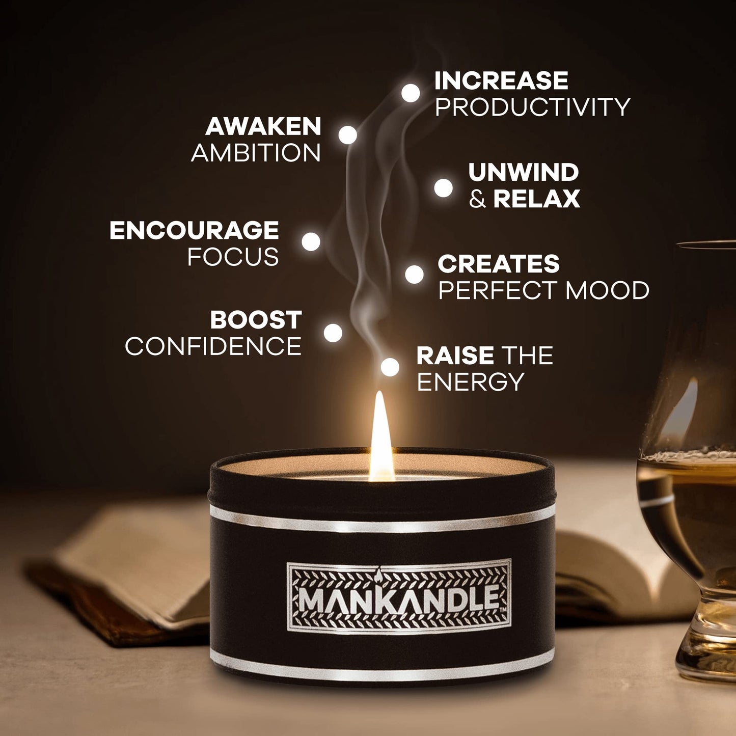 Majestic Zen Premium Scented Candles Gift Set for Men | 6-Pack Soy Wax Candles | Relaxing Masculine Scents