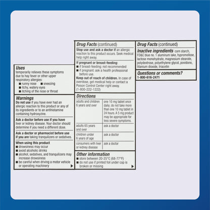 MAJOR Cetirizine Hydrochloride Tablets - 24-Hour Allergy Relief, 10 mg, 3-Pack (100 Count Each)