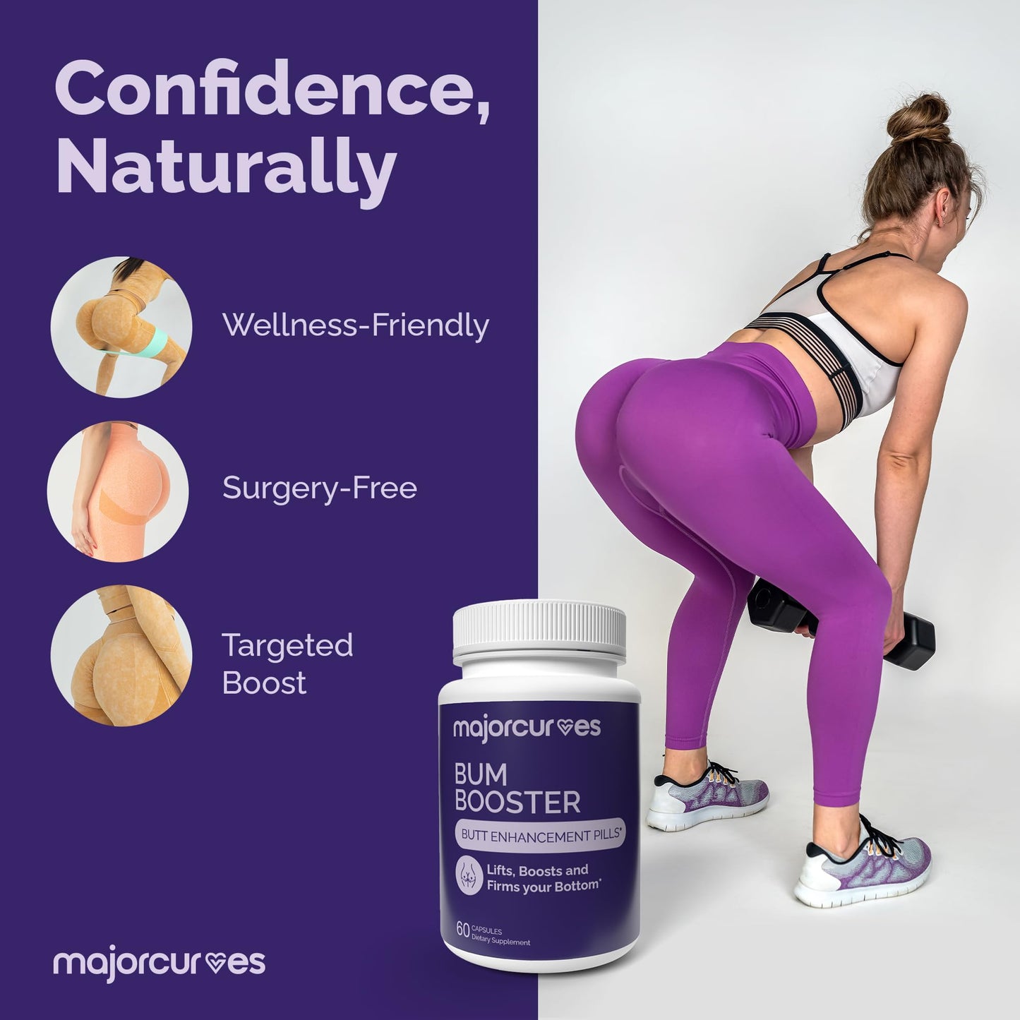 Major Curves Bum Booster Pills – Butt Enhancement for Women & Curvy Glutes