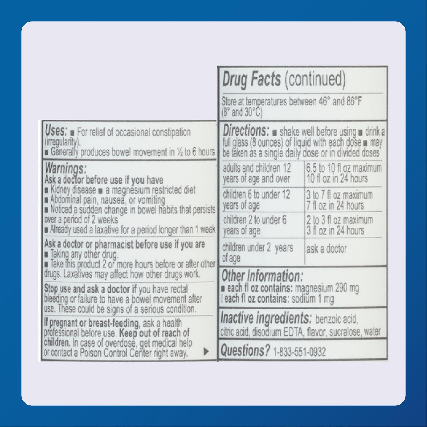 Major Magnesium Citrate Saline Laxative - Lemon Flavor, 10 Fl Oz (1 Pack) | Major Pharmaceuticals