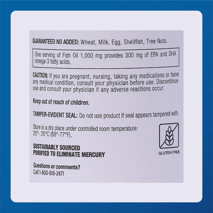 MAJOR Omega-3 Fish Oil 1000mg - 100 Softgels (1-Pack) | Dietary Fish Oil Supplement