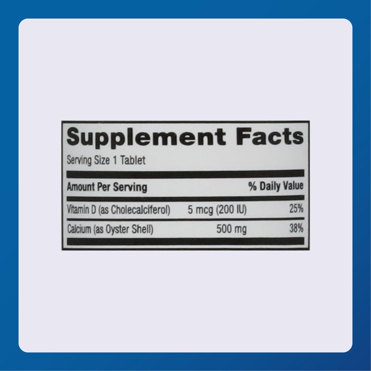 Major Oyster Shell Calcium with Vitamin D3 500 mg / 200 IU – 60 Tablets
