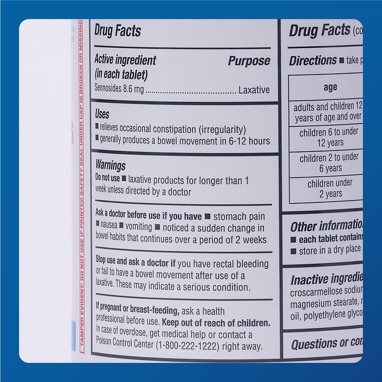 MAJOR Senna 8.6 mg Natural Vegetable Laxative Tablets - 1000-Count (3-Pack)