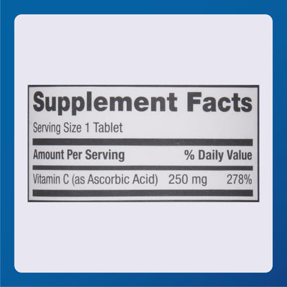 MAJOR Vitamin-C 250 mg Tablets – 100 CT (Pack of 2) | Major Pharmaceuticals