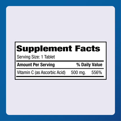 Major Vitamin C 500 mg Ascorbic Acid Tablets – 1000 Count | Vitamin C