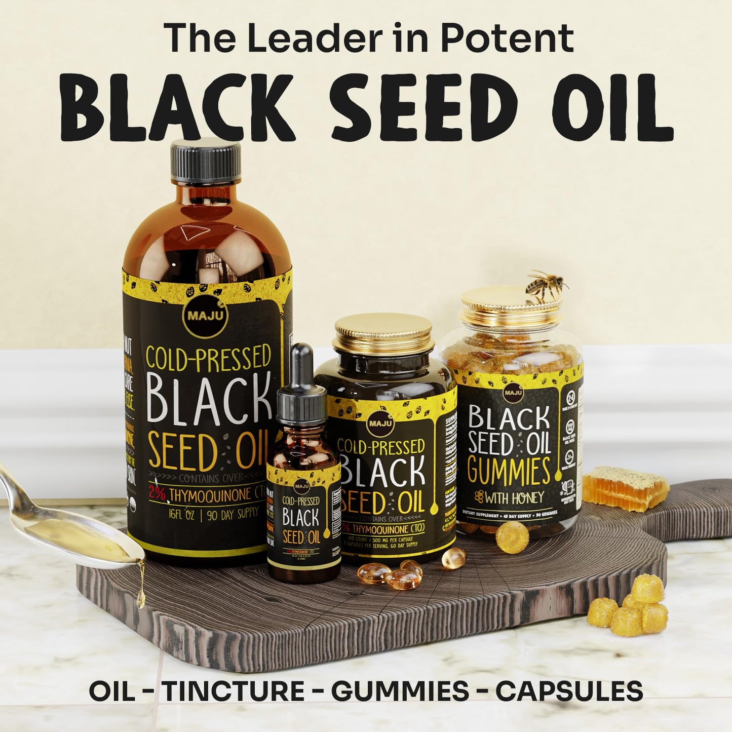 Maju Black Seed Oil Capsules – Cold Pressed Turkish Nigella Sativa, 500mg, 60 Count