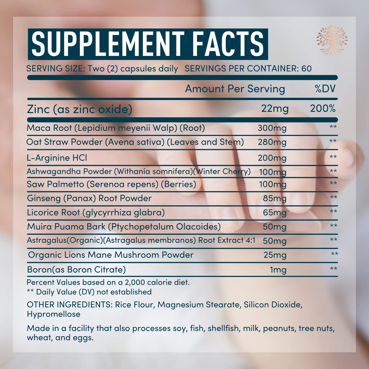 Male Fertility Supplement with Maca Root – 120 Capsules (2 Month Supply) | 3rd Party Tested