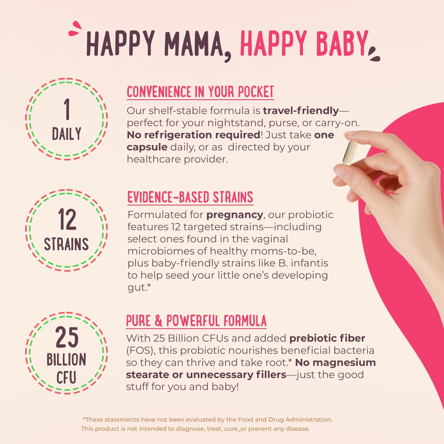 Mama Natural Prenatal Probiotics for Women – 25B CFU, 12 Strains