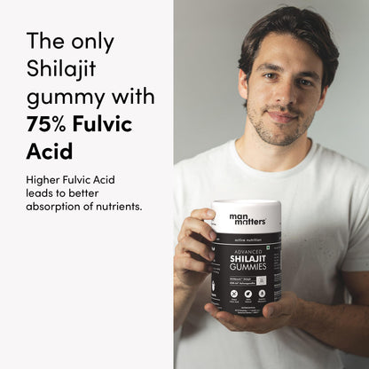 Man Matters Himalayan Shilajit Gummies – Lab Tested, Sugar-Free, Ashwagandha & Gokshura | 60 Gummies
