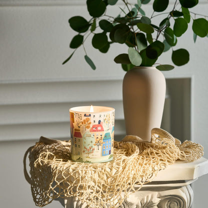 M&SENSE Sandalwood Mint Soy Candle – 10.2 oz, 60h Burn, Non-Toxic