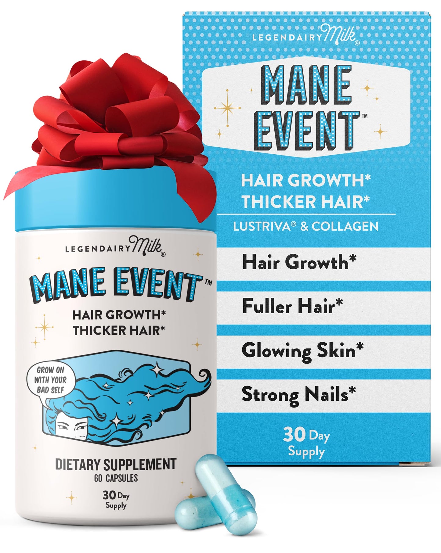 Hair Growth Vitamins for Women – Biotin, Collagen & Lustriva | Mane Event