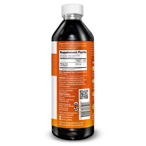 Mango Leaf Extract Liquid Organic - African Mango - Gut, Immunity, Digestive Support, General Wellness - Natural Supplements -12oz btl - Herbal Goodness