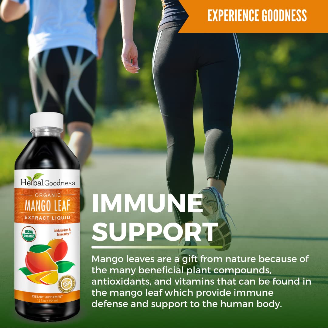Mango Leaf Extract Liquid Organic - African Mango - Gut, Immunity, Digestive Support, General Wellness - Natural Supplements -12oz btl - Herbal Goodness